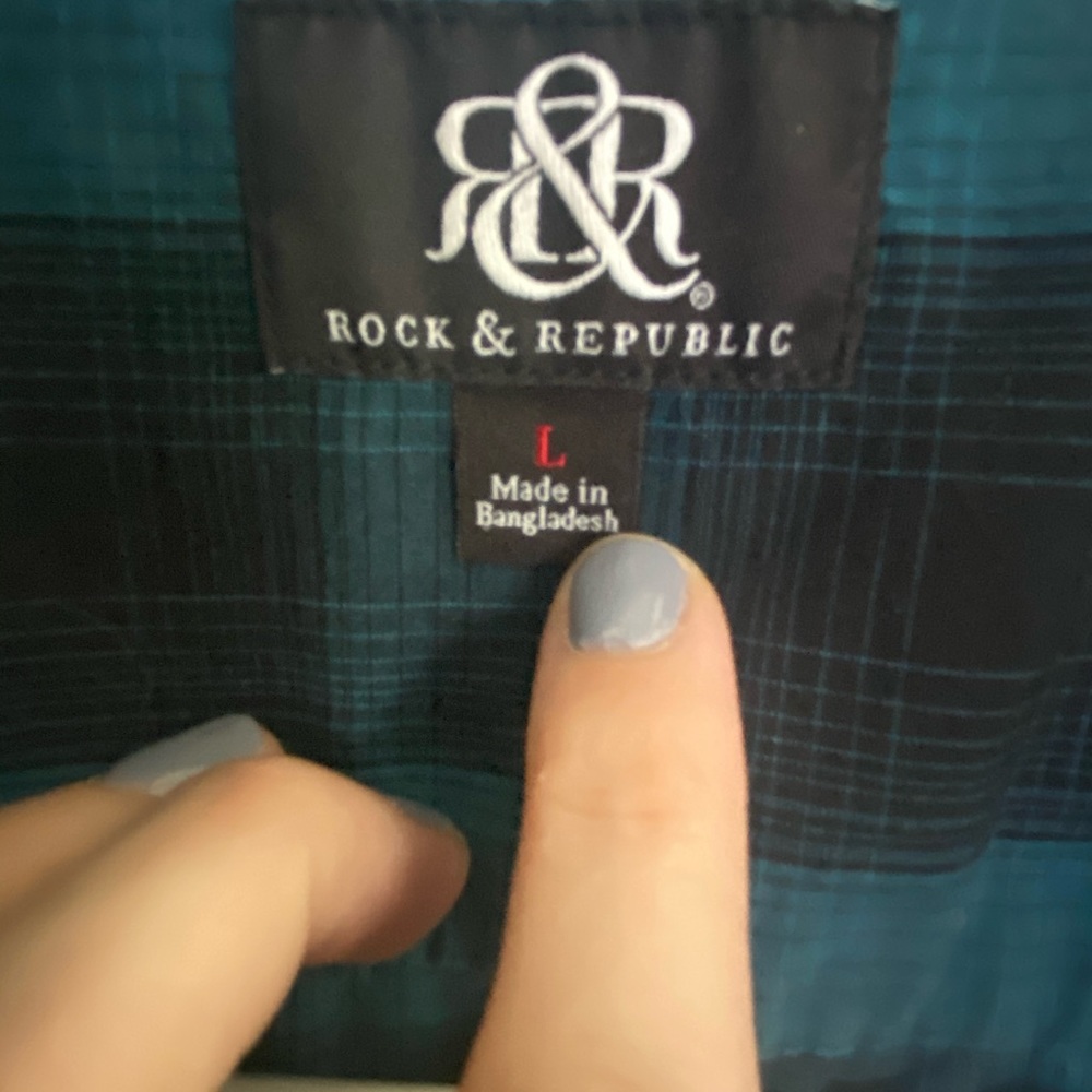 Plaid Rock and Republic long sleeve button down